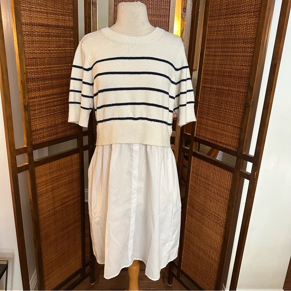 NWT B COLLECTION by BOBEAU SS mixed media dress size large - Picture 1 of 9